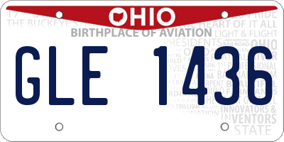 OH license plate GLE1436