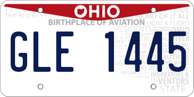 OH license plate GLE1445