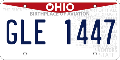 OH license plate GLE1447