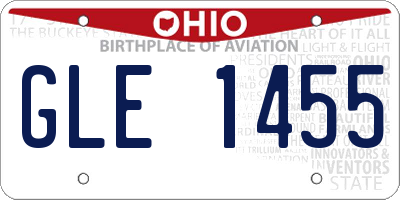 OH license plate GLE1455