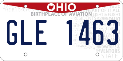 OH license plate GLE1463