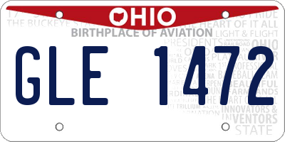 OH license plate GLE1472