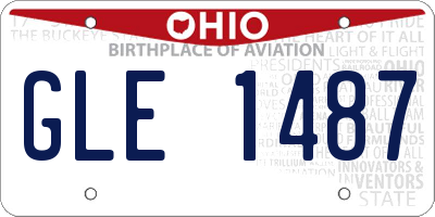 OH license plate GLE1487