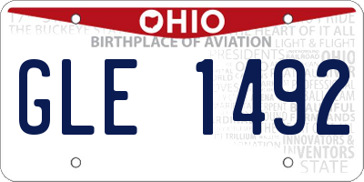 OH license plate GLE1492