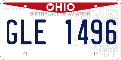 OH license plate GLE1496