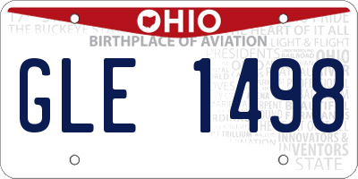 OH license plate GLE1498