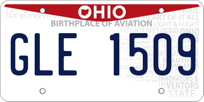 OH license plate GLE1509