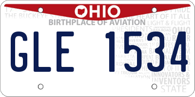 OH license plate GLE1534