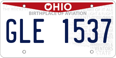 OH license plate GLE1537