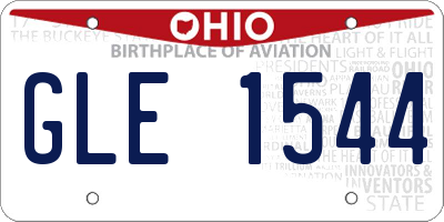 OH license plate GLE1544