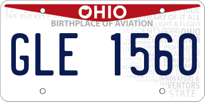OH license plate GLE1560