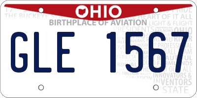 OH license plate GLE1567