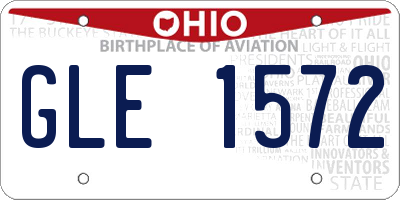 OH license plate GLE1572