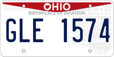 OH license plate GLE1574