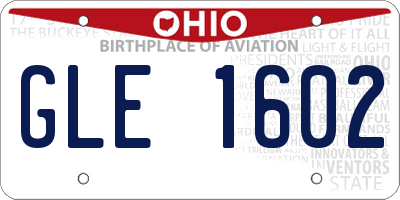 OH license plate GLE1602
