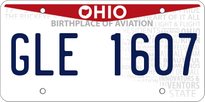 OH license plate GLE1607