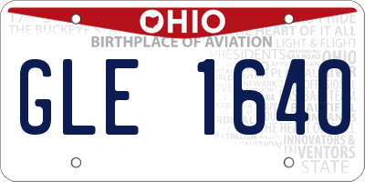 OH license plate GLE1640