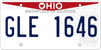OH license plate GLE1646