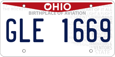 OH license plate GLE1669