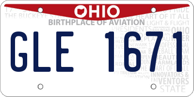 OH license plate GLE1671