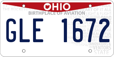 OH license plate GLE1672