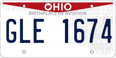 OH license plate GLE1674