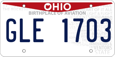 OH license plate GLE1703