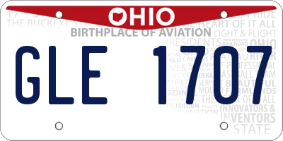OH license plate GLE1707