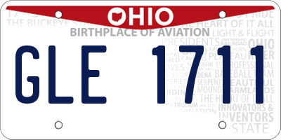 OH license plate GLE1711