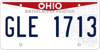 OH license plate GLE1713