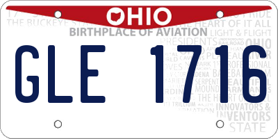 OH license plate GLE1716