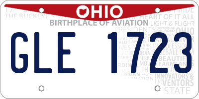 OH license plate GLE1723