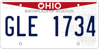 OH license plate GLE1734