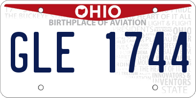 OH license plate GLE1744