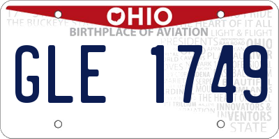 OH license plate GLE1749