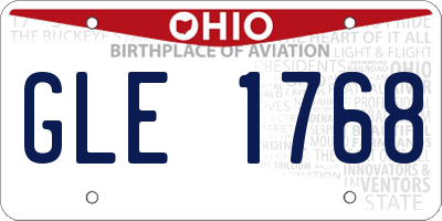 OH license plate GLE1768