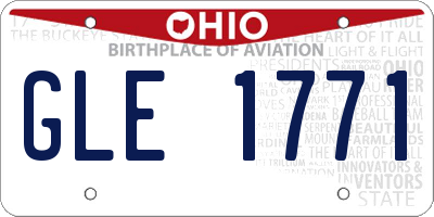 OH license plate GLE1771