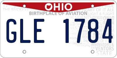 OH license plate GLE1784