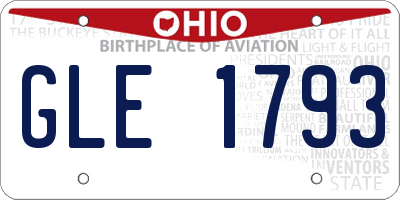 OH license plate GLE1793