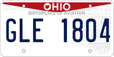OH license plate GLE1804