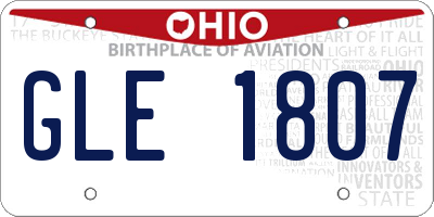 OH license plate GLE1807