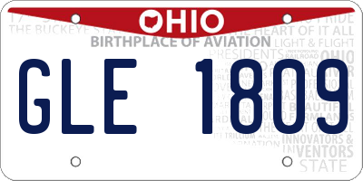 OH license plate GLE1809