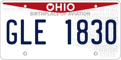 OH license plate GLE1830