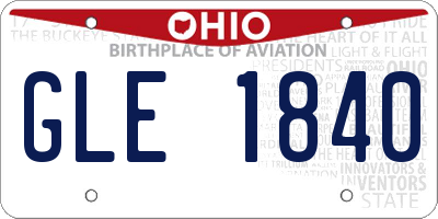 OH license plate GLE1840