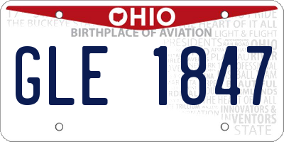 OH license plate GLE1847