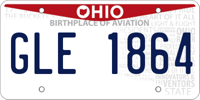 OH license plate GLE1864