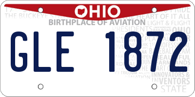 OH license plate GLE1872