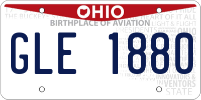 OH license plate GLE1880