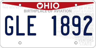 OH license plate GLE1892