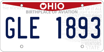 OH license plate GLE1893